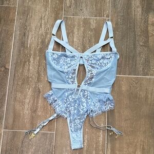 Elegant Lace Chemise in Light Blue